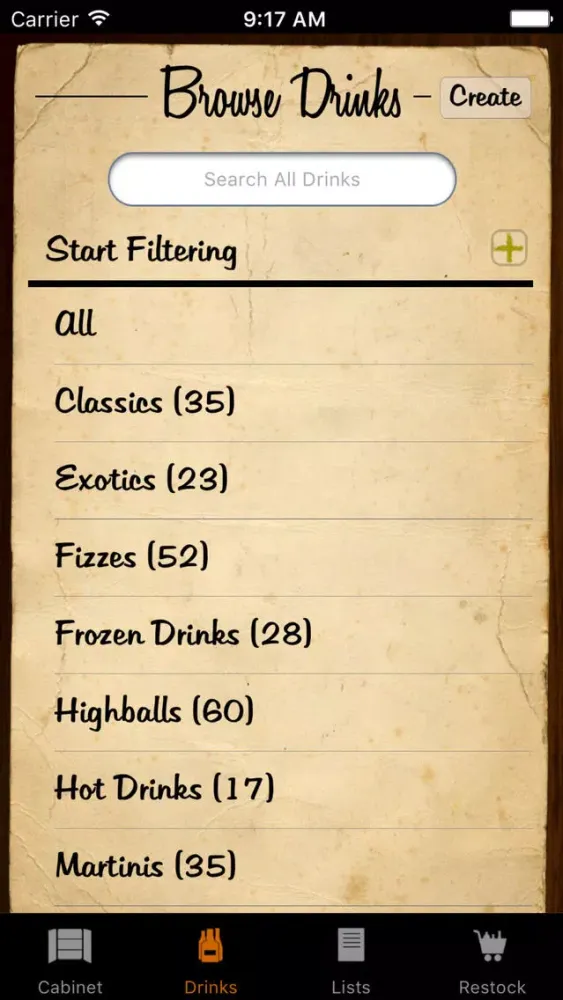Capturas de tela do Liquor Cabinet - Cocktails & Drinks