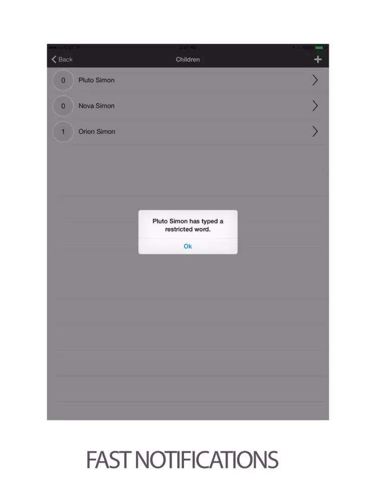 Ảnh chụp màn hình của TattleType iPad 