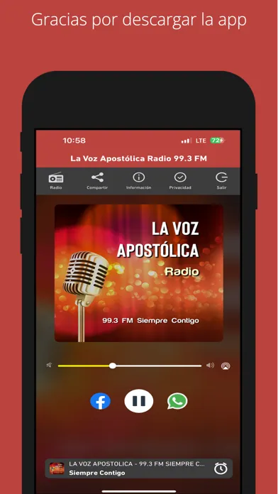 Capturas de tela do La Voz Apostólica Radio