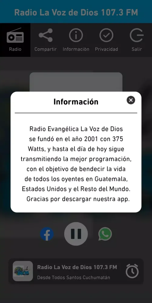 Radio La Voz de Dios 107.3 FM Screenshots