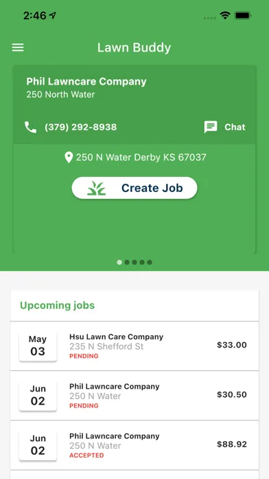 Ảnh chụp màn hình của Lawn Buddy Homeowner App