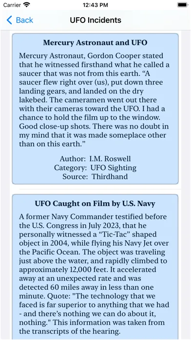 UFO Incidents应用截图