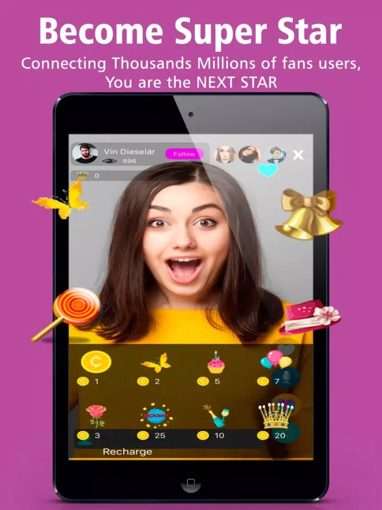 FanStars Live Stream VideoChat iPad  Ekran Görüntüleri