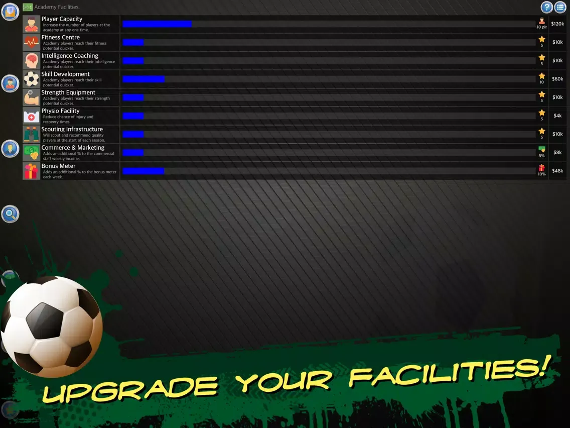 Capturas de tela do Soccer Academy iPad 