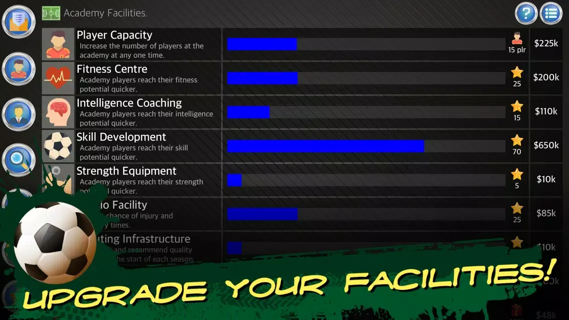 Capturas de tela do Soccer Academy