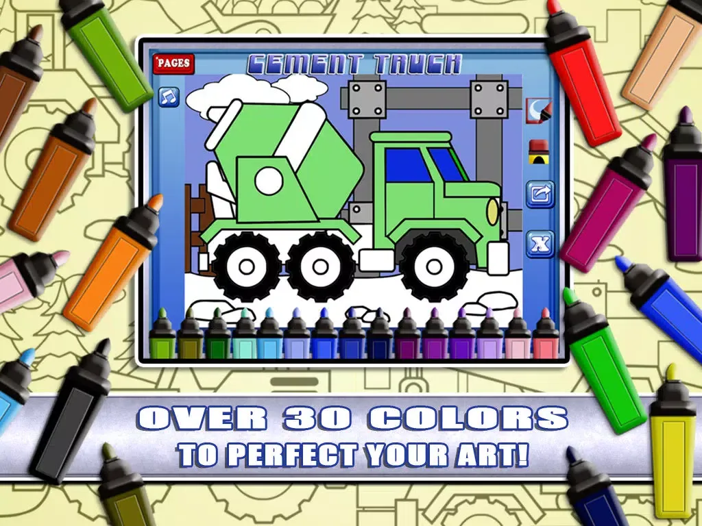 Ảnh chụp màn hình của Marker Mania for Boys Lite - A Free Truck & Construction Coloring Book App iPad 