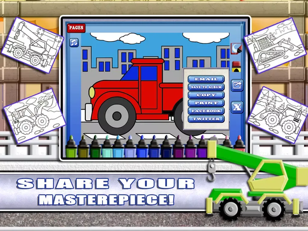 Ảnh chụp màn hình của Marker Mania for Boys Lite - A Free Truck & Construction Coloring Book App iPad 