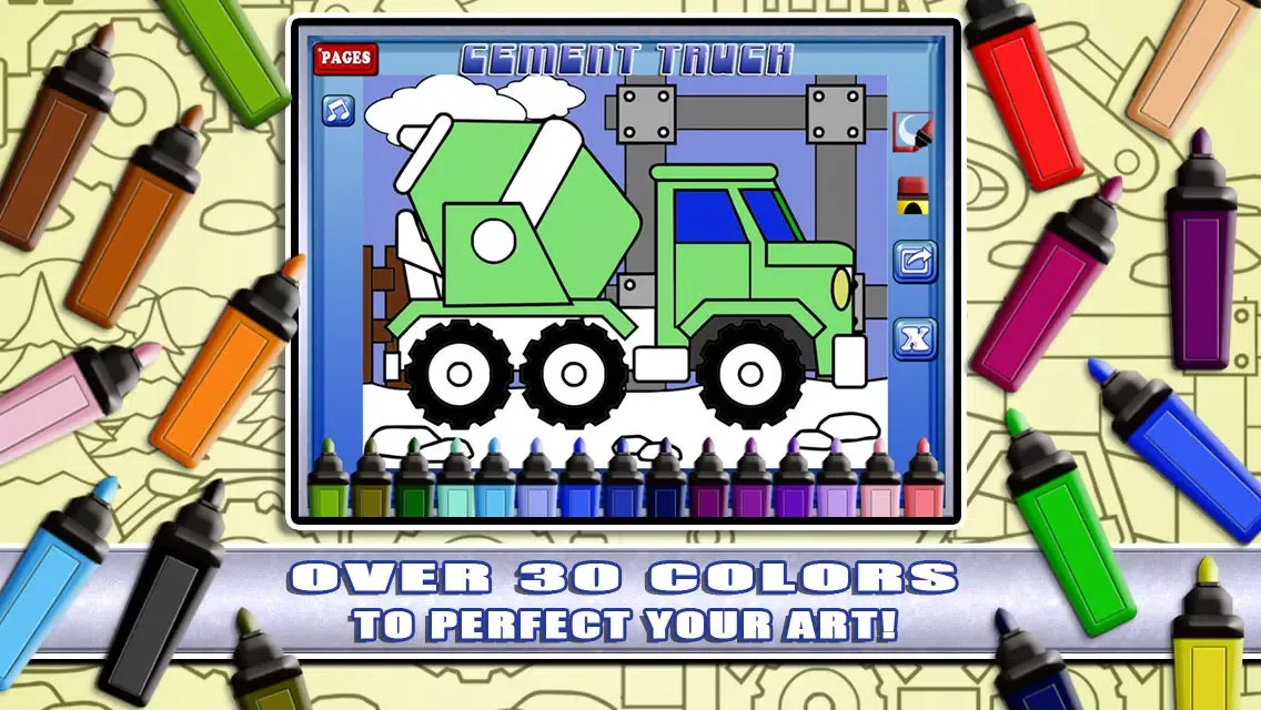 Ảnh chụp màn hình của Marker Mania for Boys Lite - A Free Truck & Construction Coloring Book App