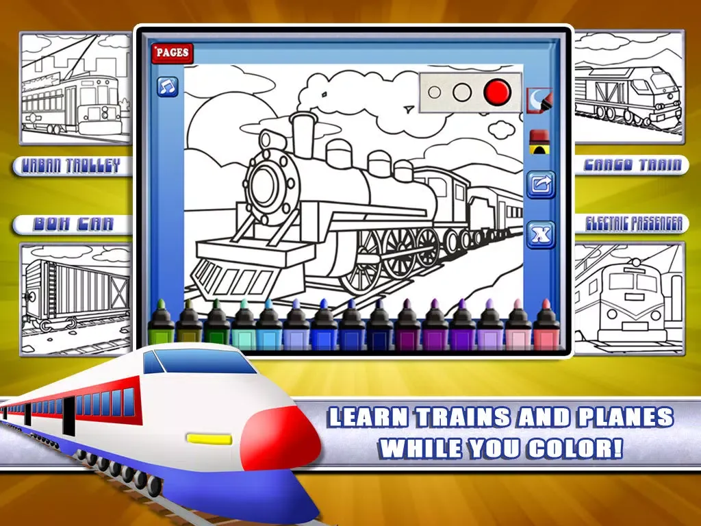 Capturas de pantalla de Marker Mania for Boys: My Choo Choo Trains and Jet Planes Coloring Book FREE! iPad 