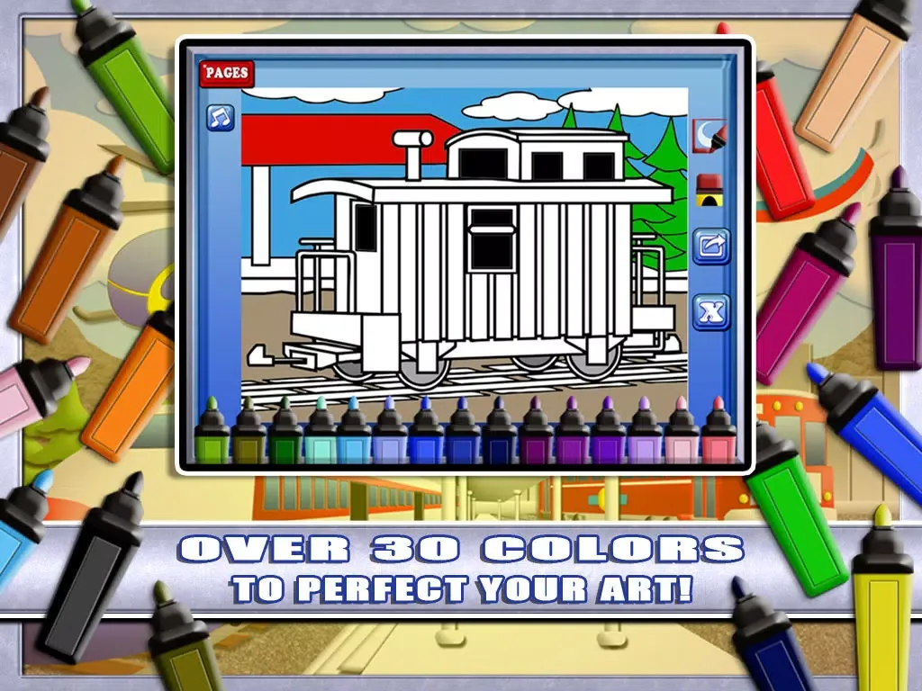 Capturas de pantalla de Marker Mania for Boys: My Choo Choo Trains and Jet Planes Coloring Book FREE! iPad 