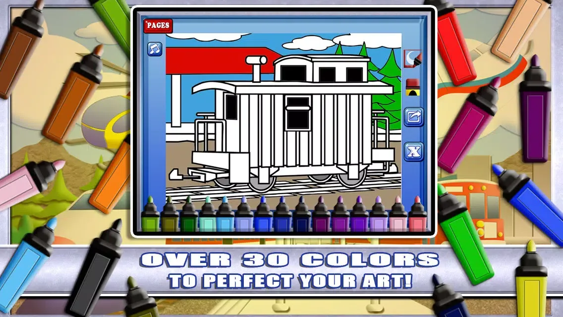 Capturas de pantalla de Marker Mania for Boys: My Choo Choo Trains and Jet Planes Coloring Book FREE!