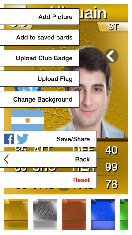 Screenshot di iStat Cardmaker