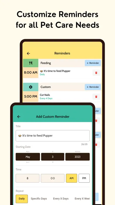 Tangkapan skrin Clio: Dog Cat Pet Care Tracker