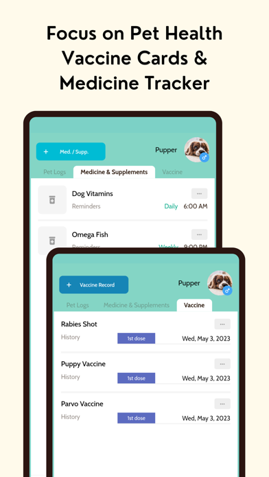 ภาพหน้าจอของ Clio: Dog Cat Pet Care Tracker