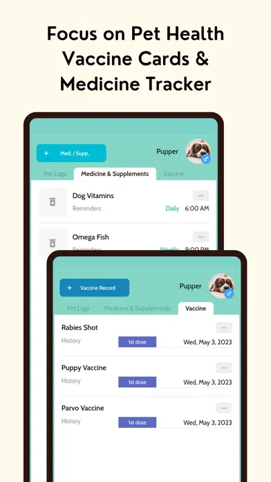 Tangkapan skrin Clio: Dog Cat Pet Care Tracker