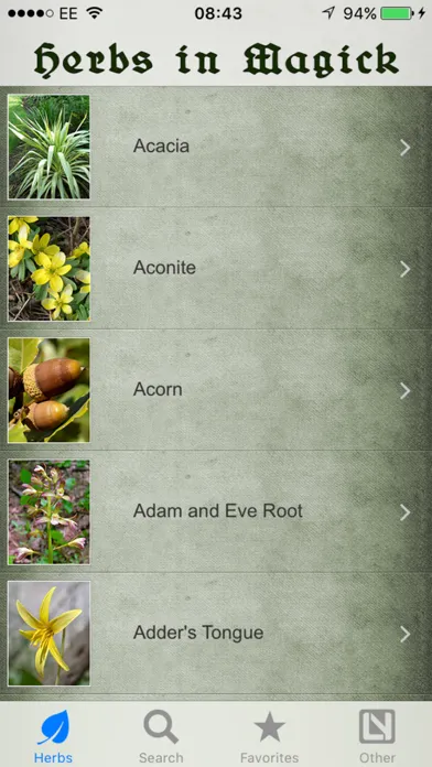 Capturas de tela do Herbs in Magick