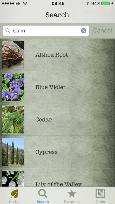 Capturas de tela do Herbs in Magick