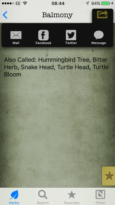 Capturas de tela do Herbs in Magick