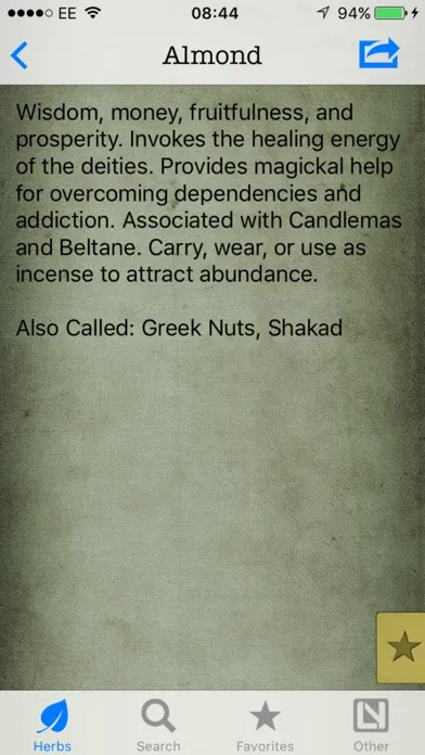 Capturas de tela do Herbs in Magick