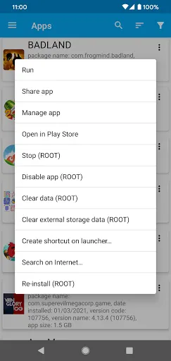 Скриншоты App Manager