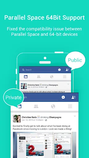 Tangkapan layar Parallel Space - 64Bit Support