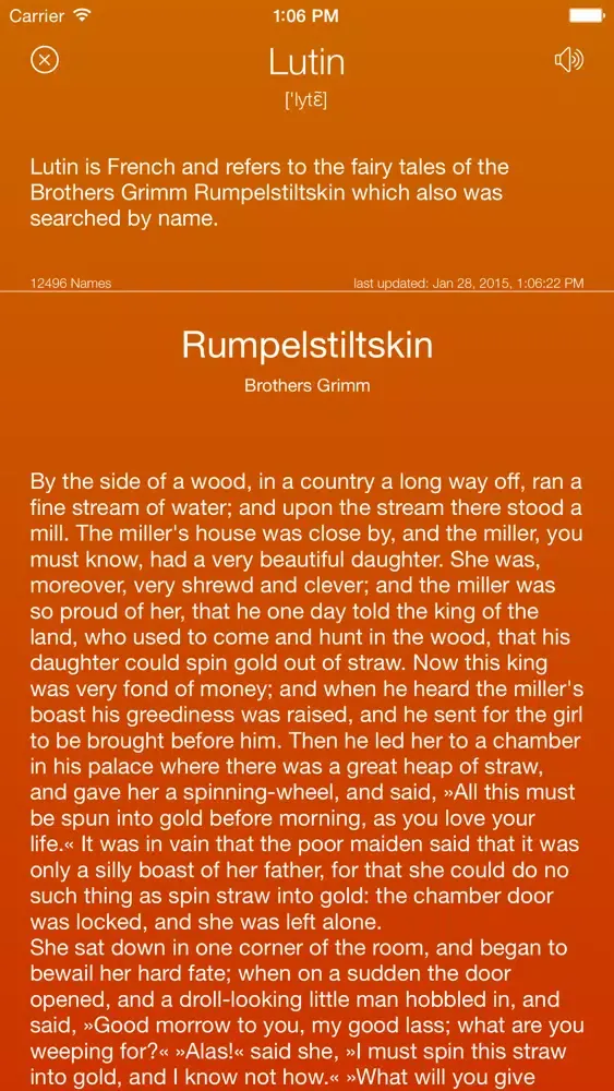 Zrzuty ekranu Lutin (Firstname Dictionary)