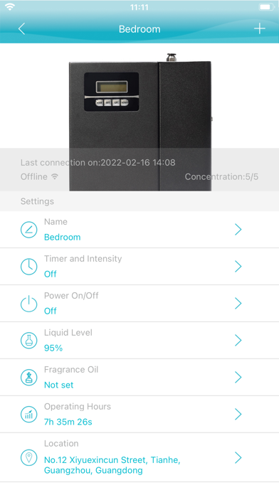 Capturas de tela do Smart Diffuser