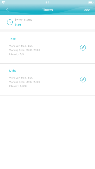 Capturas de tela do Smart Diffuser