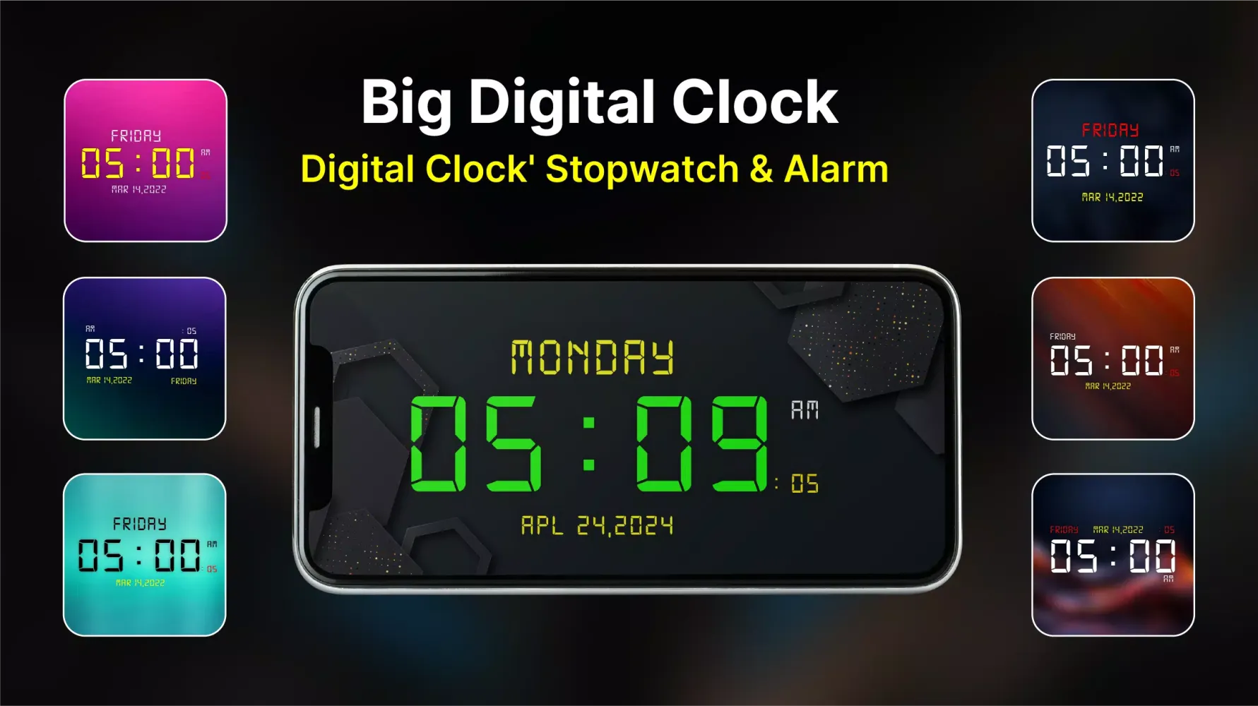 Tangkapan layar Big Digital Clock Display