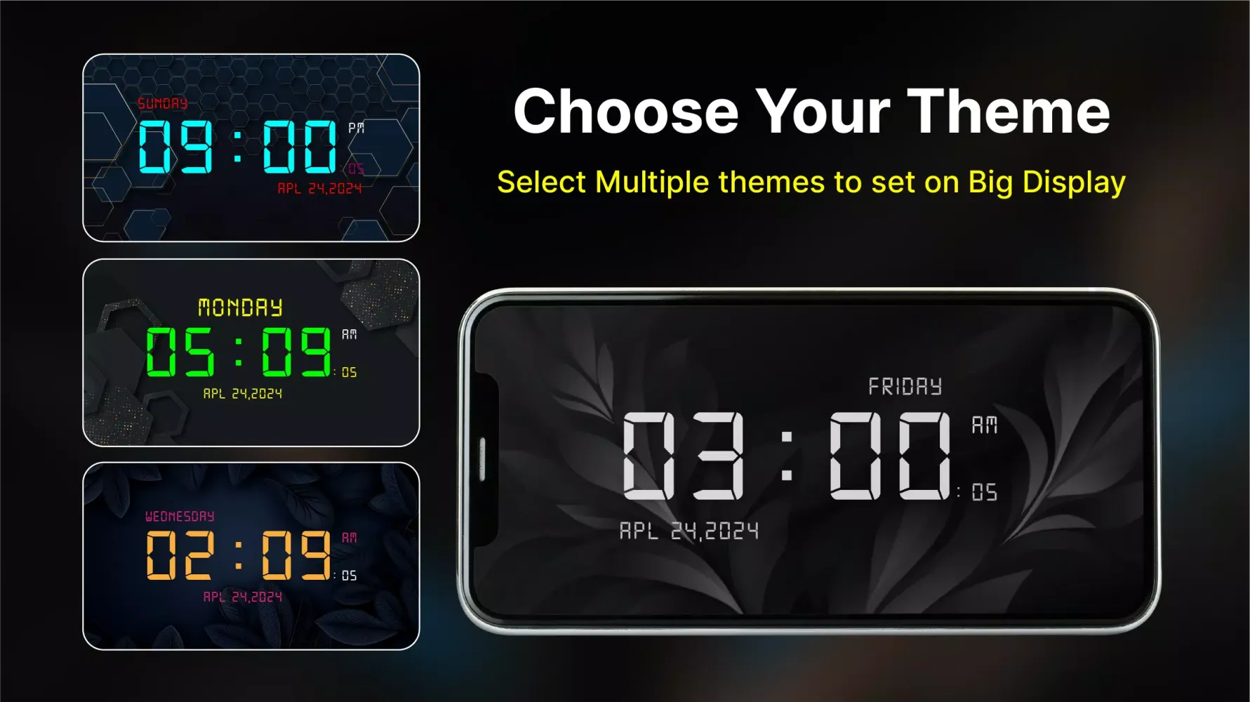 Tangkapan layar Big Digital Clock Display