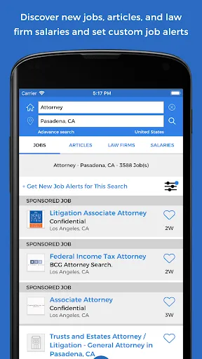 LawCrossing Legal Job Search Screenshots