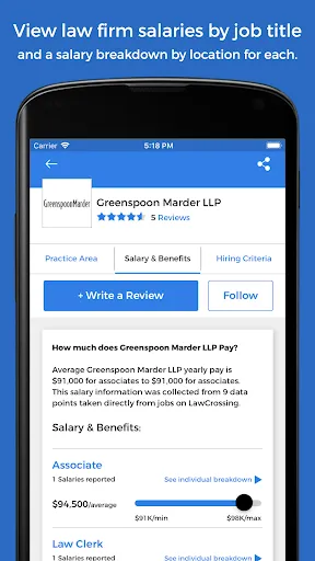 LawCrossing Legal Job Search Screenshots