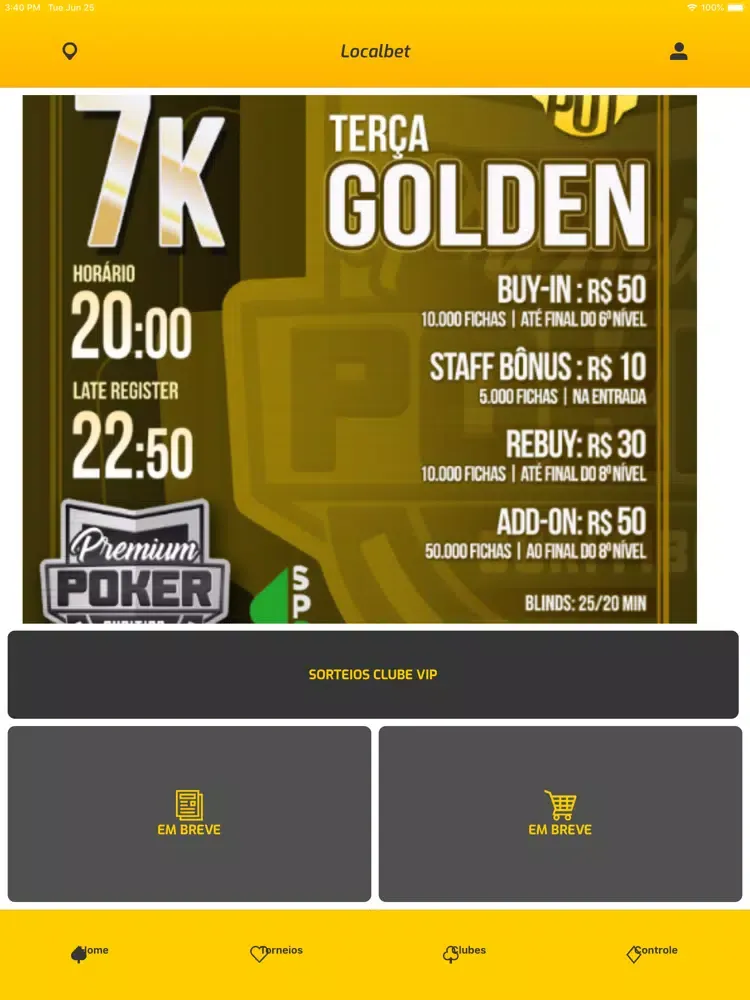 ภาพหน้าจอของ LocalBet iPad 