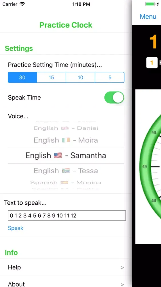 Capturas de tela do Practice Clock - Speak Time!