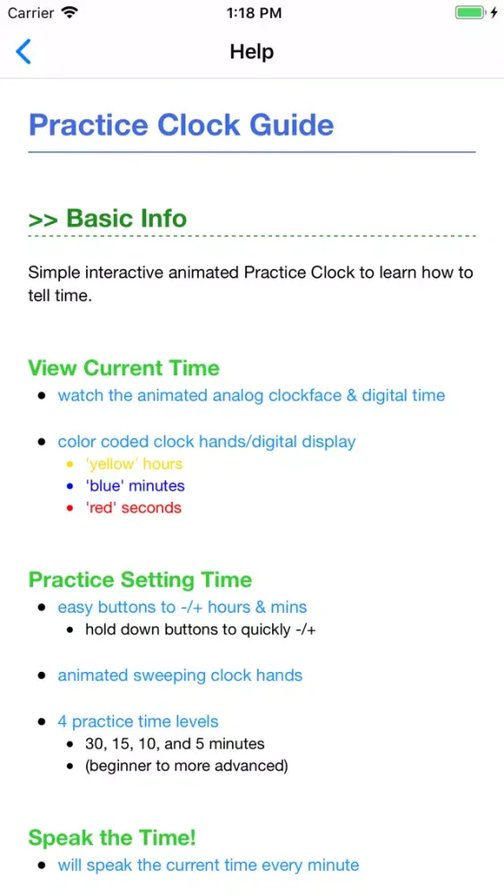 Capturas de tela do Practice Clock - Speak Time!