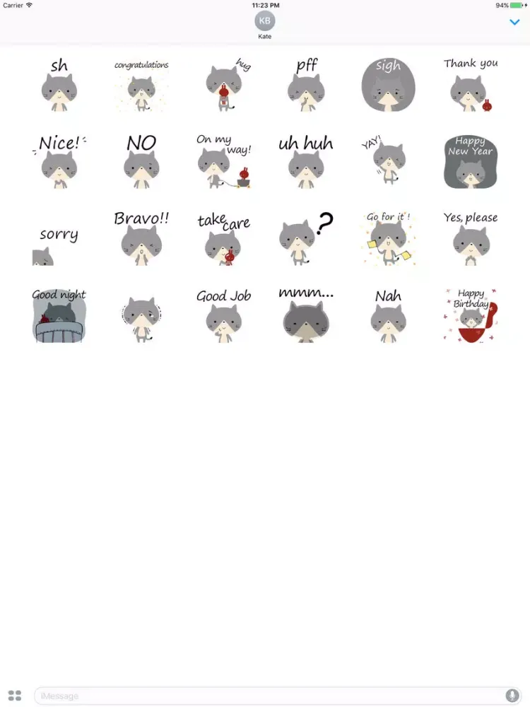 Emilio The Cute Kitten Animated English Stickers iPad  Ekran Görüntüleri