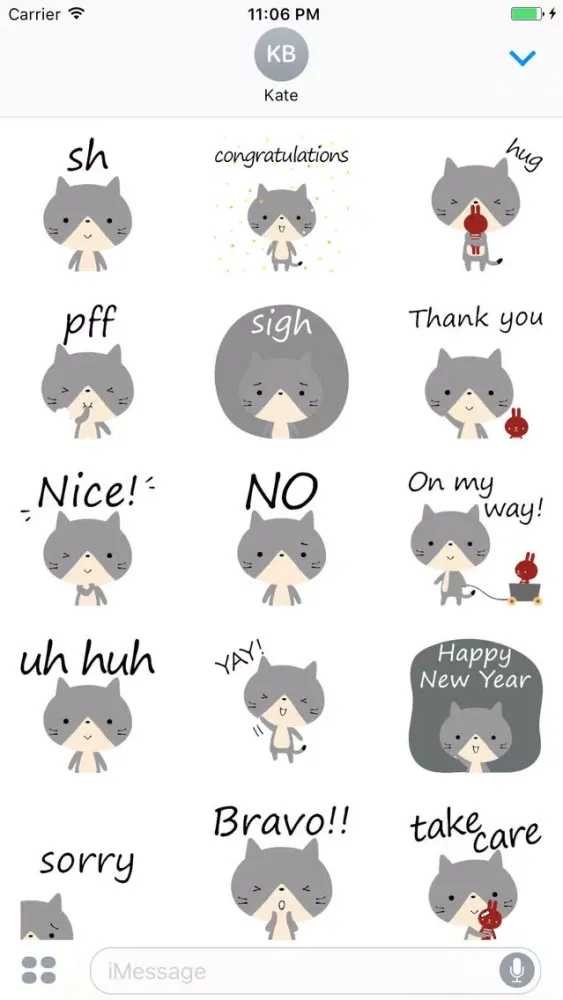 Emilio The Cute Kitten Animated English Stickers Ekran Görüntüleri