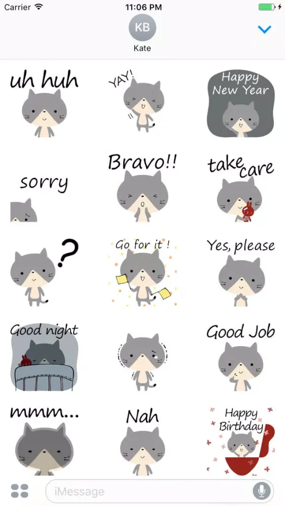 Emilio The Cute Kitten Animated English Stickers Ekran Görüntüleri
