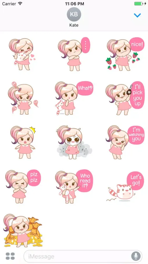Finley The Lovely Little Girl English Stickers Screenshots