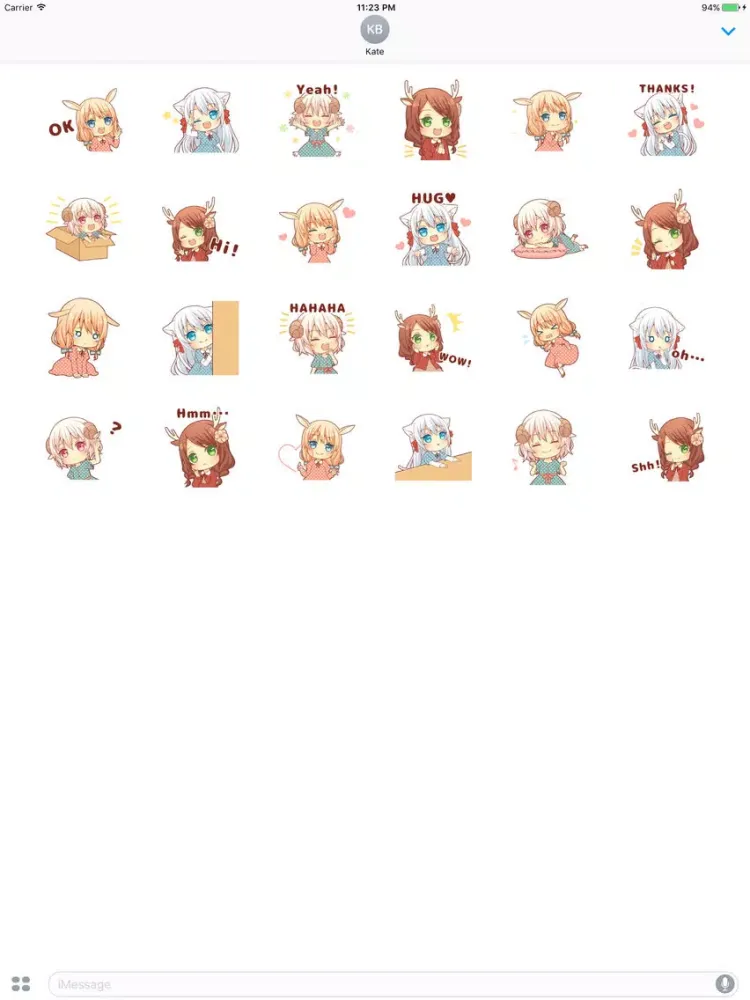 Gisela The Cute Girl Animated English Stickers iPad  스크린샷