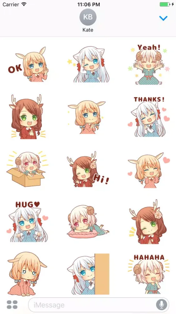 Gisela The Cute Girl Animated English Stickers 스크린샷