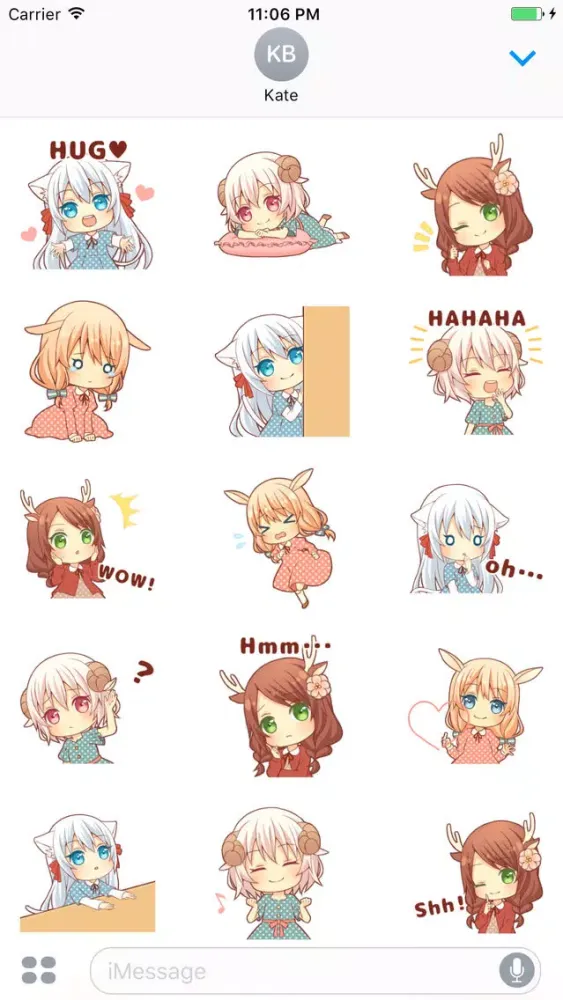Gisela The Cute Girl Animated English Stickers 스크린샷