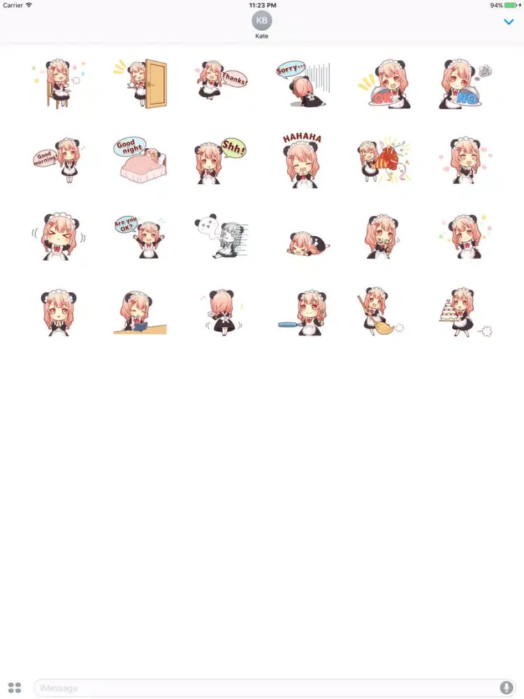 ภาพหน้าจอของ Glory The Panda Maid Girl Animated Stickers iPad 