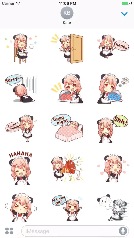 ภาพหน้าจอของ Glory The Panda Maid Girl Animated Stickers