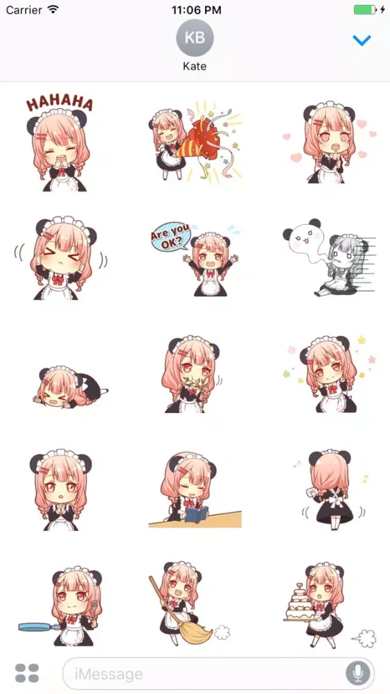 ภาพหน้าจอของ Glory The Panda Maid Girl Animated Stickers