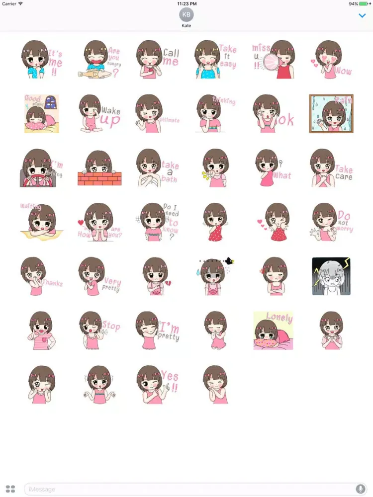 Heidi The Lovely Girl English Stickers iPad  سکرین شاٹس
