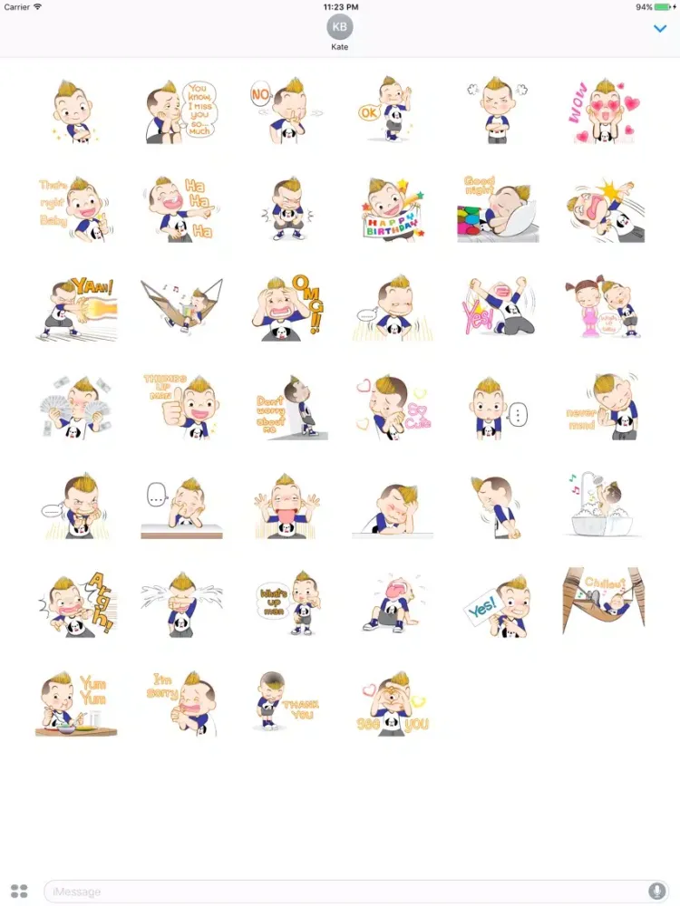 James The Pretty Boy English Stickers iPad  Screenshots