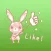 Lydia The Cute Flower Bunny English Stickers