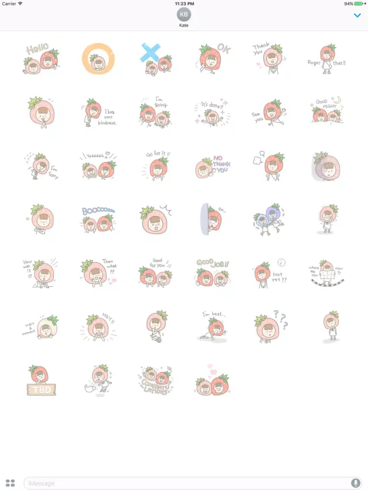 Mila The Strawberry Fairy English Stickers iPad  Ekran Görüntüleri