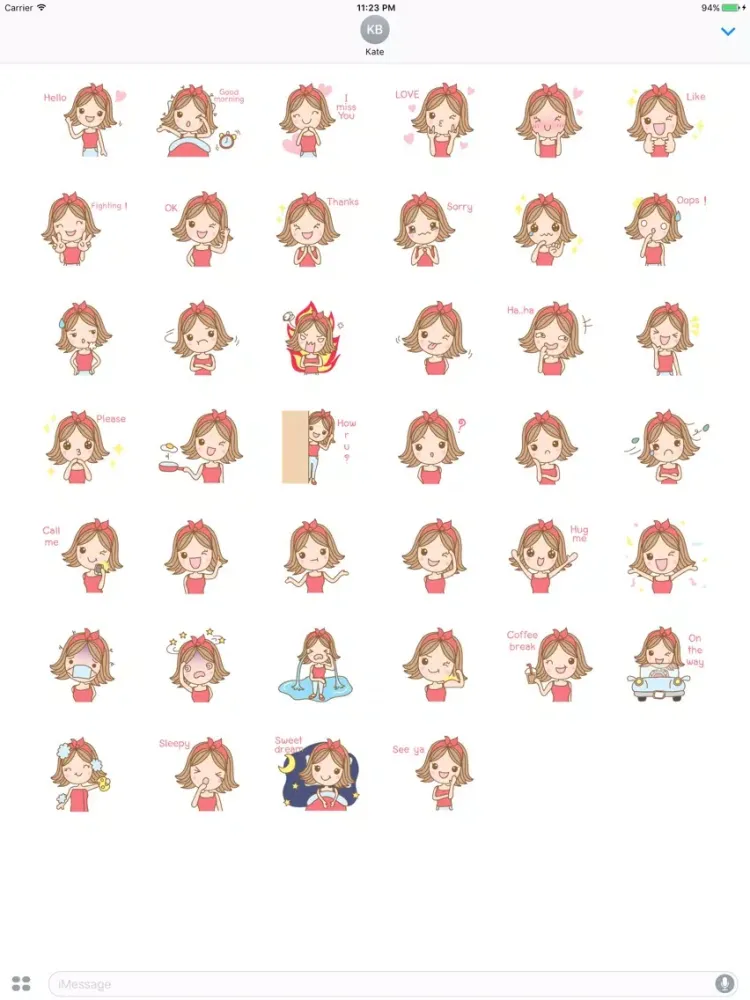 Rose The Happy Girl English Stickers iPad 应用截图